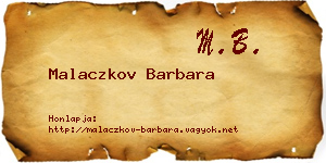 Malaczkov Barbara névjegykártya