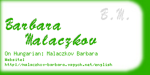 barbara malaczkov business card